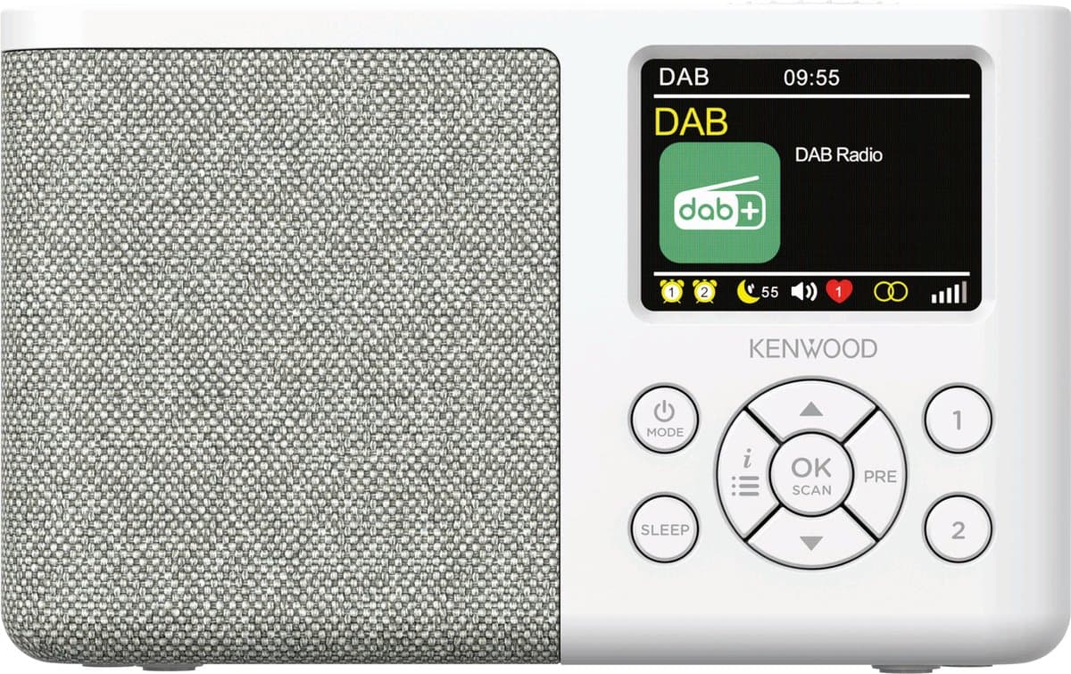 Kenwood CR-M33DAB DAB+ Radio - Interne accu - Wit — afbeelding 1