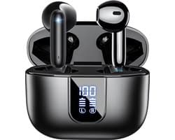Siltcon® SoundWave Pro 2 - Oortjes Draadloos - Draadloze Oordopjes – Bluetooth Oordopjes – Oordopjes Draadloos – Oortjes - Oordopjes - Draadloze Oortjes Bluetooth - Noise cancelling ENC - Universeel - BT 5.4 - Zwart