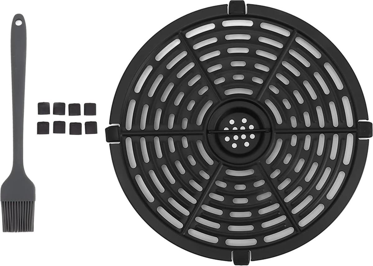 Vervangende Grillpan - Ronde Hittebestendige Nonstick Air Fryer Rek Lade Mand - Vaatwasmachinebestendig - 20CM . — afbeelding 1