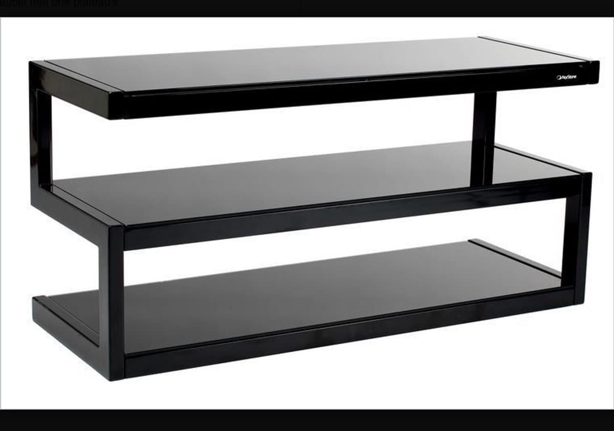 NorStone ESSE AV FURNITURE/BLACK Audio TV meubel met drie plateau's — afbeelding 1