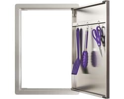 Buitenkeukendeur 17" B x 24" H RVS met Ventilatiegaten en Ergonomische Handgrepen
