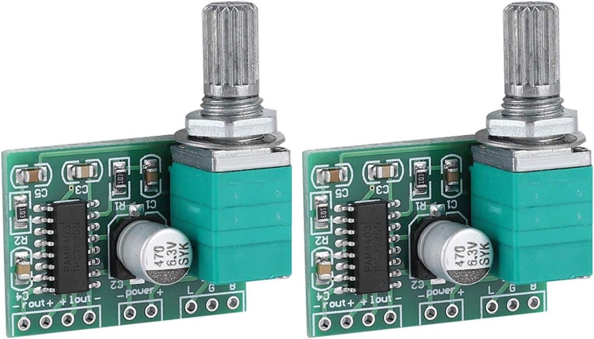 Mini Digitale Audio Versterker Module 2x3W DC 5V Stereo Eindversterker met Volumeregeling (2 Stuks) — afbeelding 1