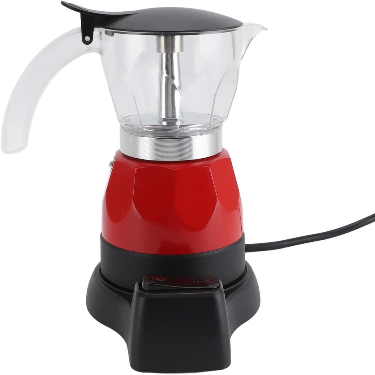 Elektrisch draagbaar espresso-koffiezetapparaat - 3 kopjes - aluminium - drupbestendig — afbeelding 1