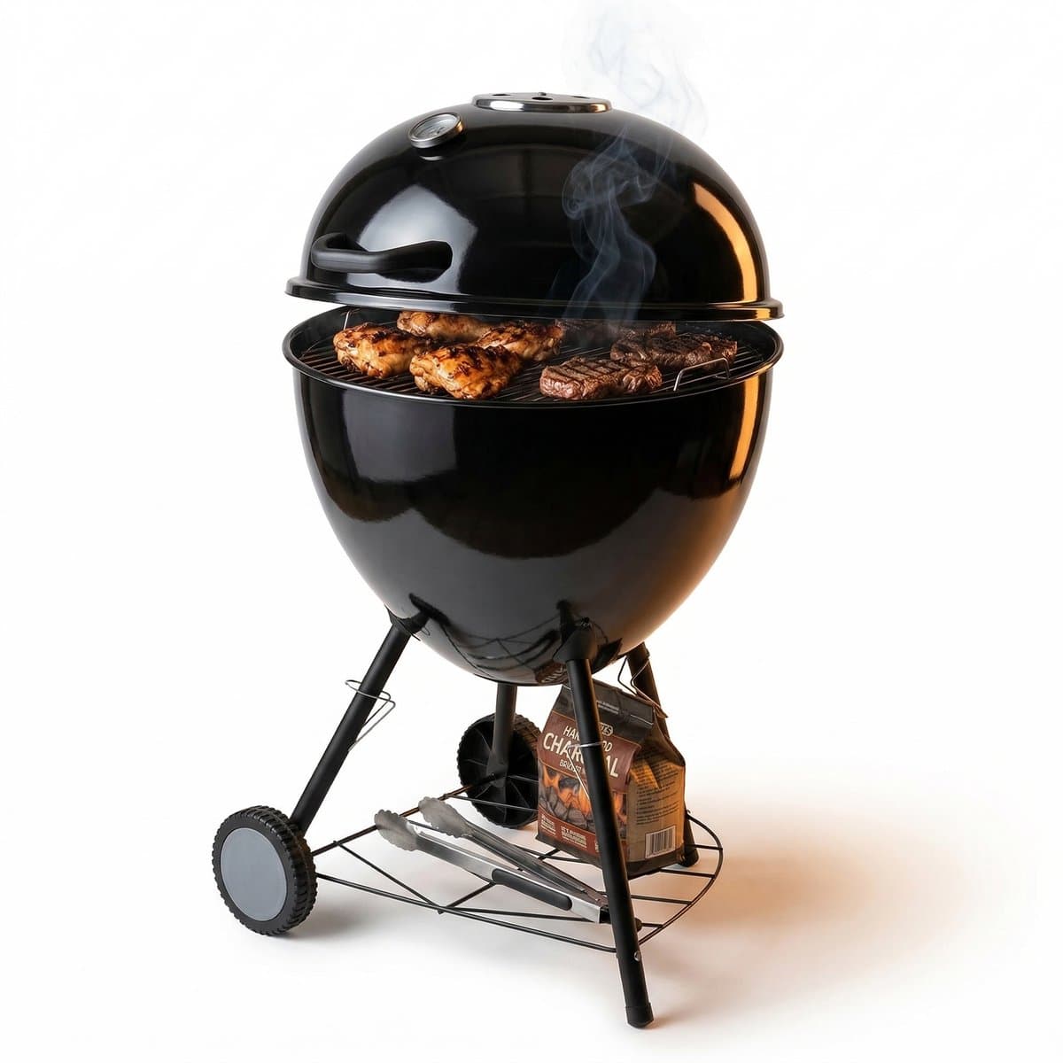 Lomera Houtskoolbarbecue - Houtskool BBQ - Kogelbarbecue - Kogel BBQ - Kettle Barbecue - Kettle BBQ - Barbecue met Deksel - Houtskoolbarbecue met Deksel - Barbecue op Wielen - Houtskoolbarbecue op Wielen — afbeelding 1
