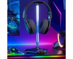 Hoofdtelefoon Stand - Headset Houder - Gaming Bureau - Met RGB Verlichting - 14 x 9.9 x 25 cm - Regenboog