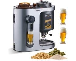 VEVOR Automatisch Bierbrouwsysteem 13 L, 1500 W Bierbrouwmachine, Alles-in-één Thuisbrouwsysteem met Maisch- en Kookinrichting, Binnentank van 304 Roestvrij Staal, Zelf Bier Brouwen