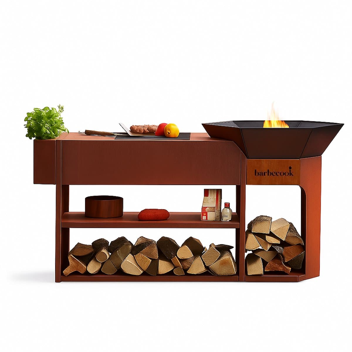 Barbecook Nestor Island - Cortenstaal - 190x55x100cm — afbeelding 1