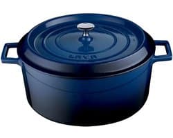 LAVA GIETIJZEREN BRAADPAN - DUTCH OVEN - Ø28cm - BLAUW - 6,7L - geschikt voor inductie