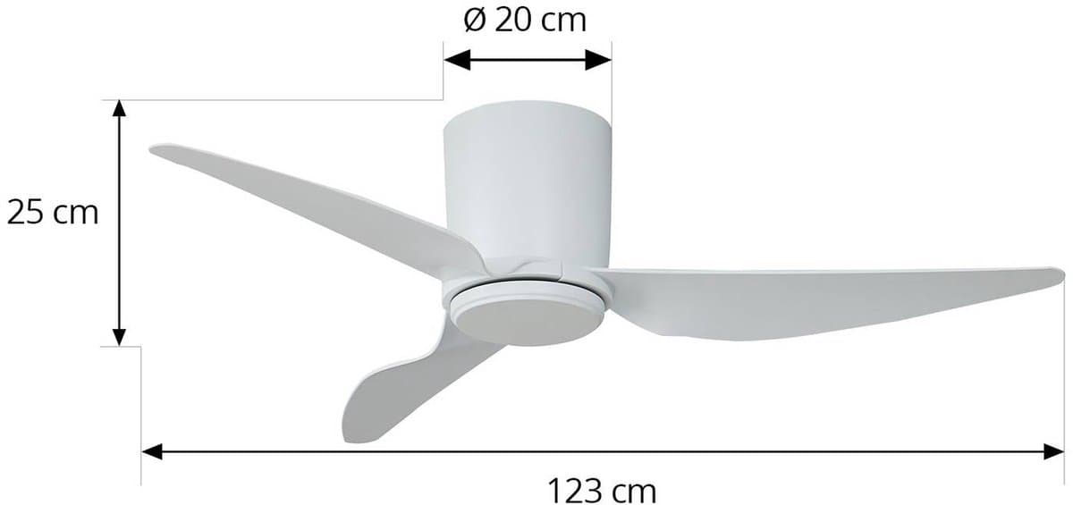 Lindby - Plafondventilatoren zonder verlichting - Metaal, ABS - H: 20.8 cm - wit — afbeelding 1