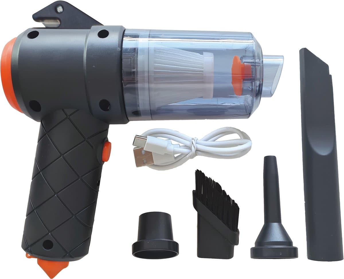 Starlyf Clean All Vac 3-in-1 - Draadloze Mini Kruimeldief, Blazer en Opblaaspomp met Gordelsnijder en Noodhamer — afbeelding 1