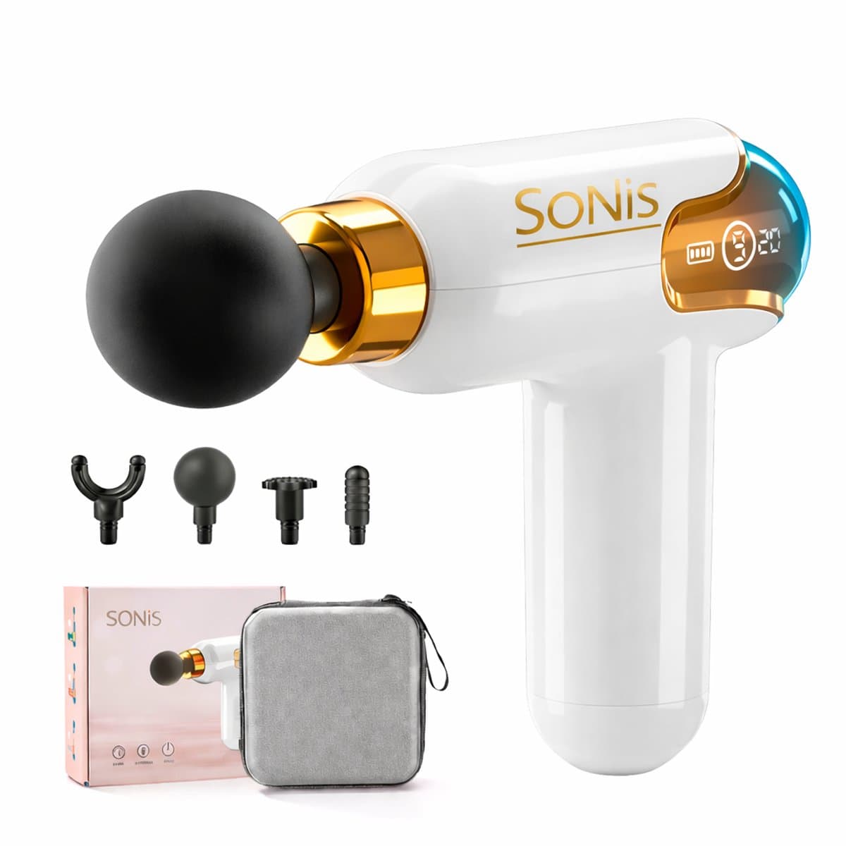 SoNis Massage Gun Mini - Professioneel Massage Apparaat - Massageapparaat Massage gun - Massage Pistool - Wit — afbeelding 1