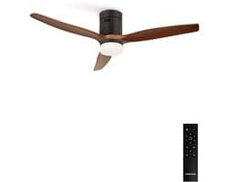 CREATE - Stille plafondventilator met technische ABS bladen 40W (Ø152cm) - Met licht LED - Afstandsbediening - 6 snelheden - Programmeerbaar - WIND CALM