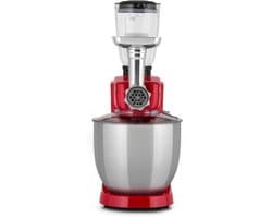 Klarstein Blender Renata Rossa - Keukenmachine - 3-in-1 - 8 Standen - 2000 W - 10 liter RVS Kom - Bevat geen BPA,5 Liter Opzet - Haarfijn Roeren En Mengen - Van Zwaar Brooddeeg Tot Luchtige Slagroom - Eenvoudig In Gebruik - Robuust - Rood