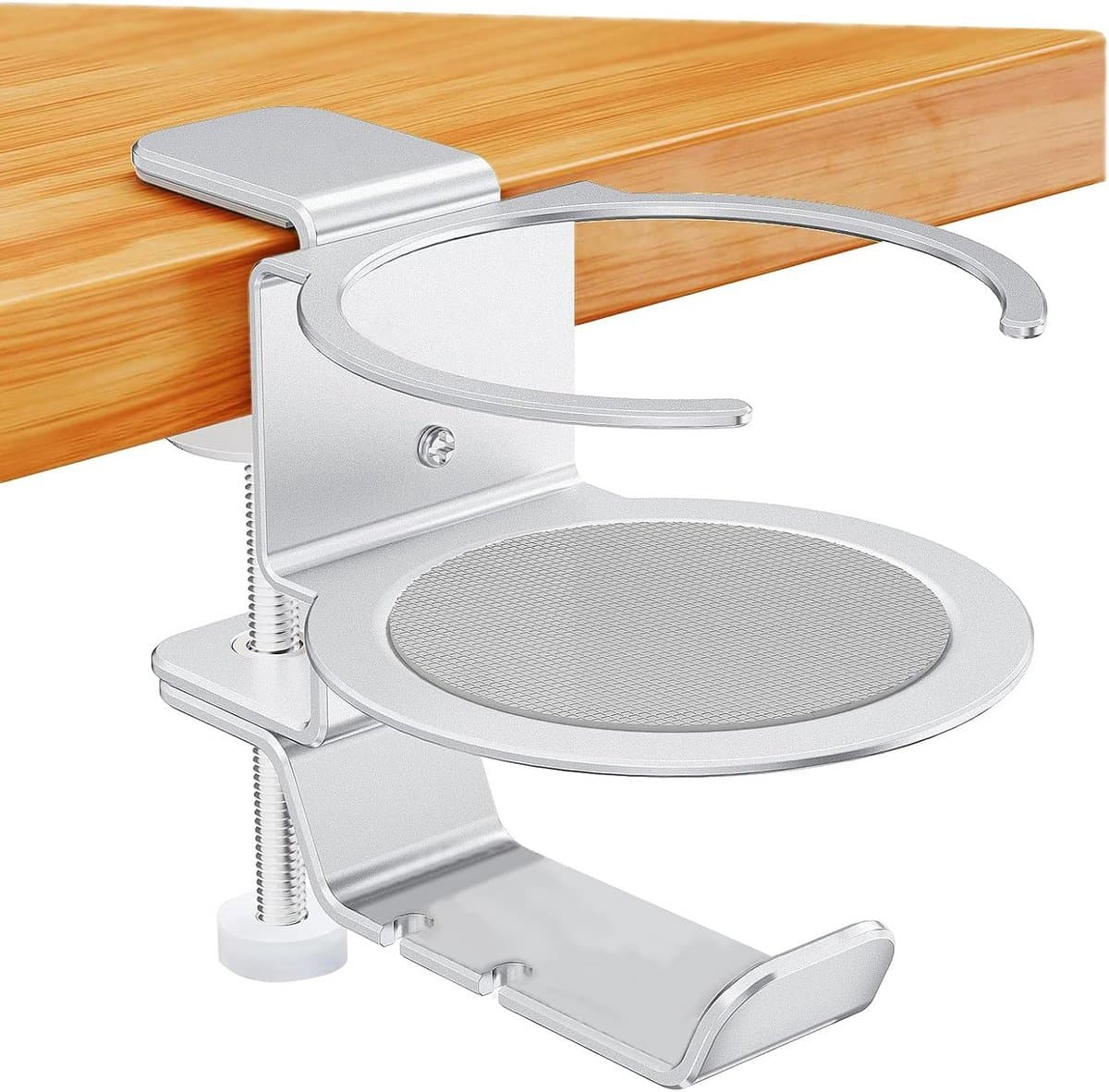Flexibele Onder-Bureau Bekerhouder en Headset Ophangbeugel — afbeelding 1