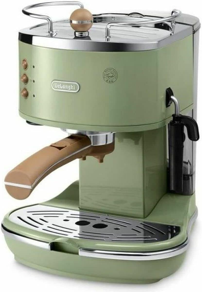 Espresso Machine - Koffiezetapparaat Cappuccino - Authentieke Koffie - Retro Design - 1 Liter Reservoir - Groen — afbeelding 1
