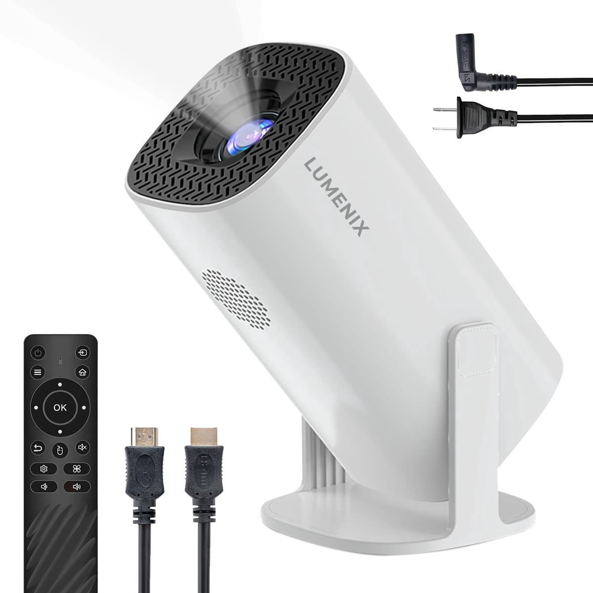 Lumenix® S2 Mini Beamer 2025 - Alles-in-één Smart TV Projector - 4K support & Voor iOS & Android - Wit — afbeelding 1