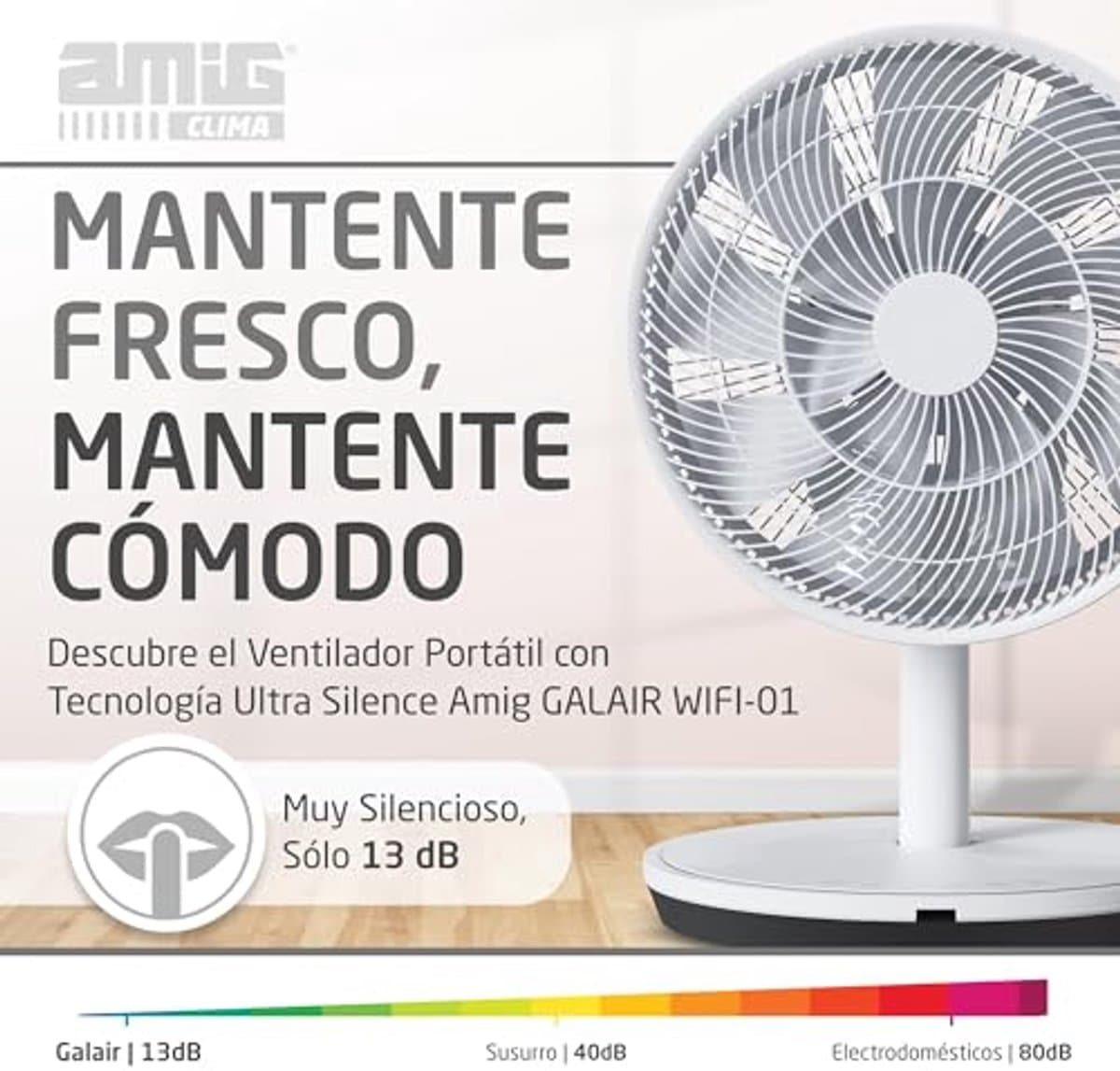 Draagbare Ventilator Ultra Silent - Staand of Tafel, Stil 13 dB, Laag Verbruik, 26 Snelheden, Slaapfunctie, Oscillatie — afbeelding 1
