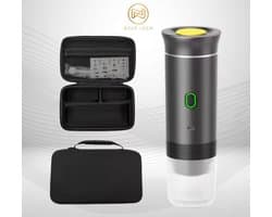 Nova Loom - Draagbaar Espressomachine Pro inclusief Travelbag en houder voor auto, thuis en camping - Multifunctionele 3-in-1 draagbare elektrische reiskoffieapparaat - Capsule, cups en Poeder - Donker grijs - draadloos - makkelijk oplaadbaar