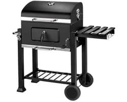 PIPIPOXER-Houtskool BBQ - Smoker Barbecue - Verstelbaar kolenrooster - Zwart