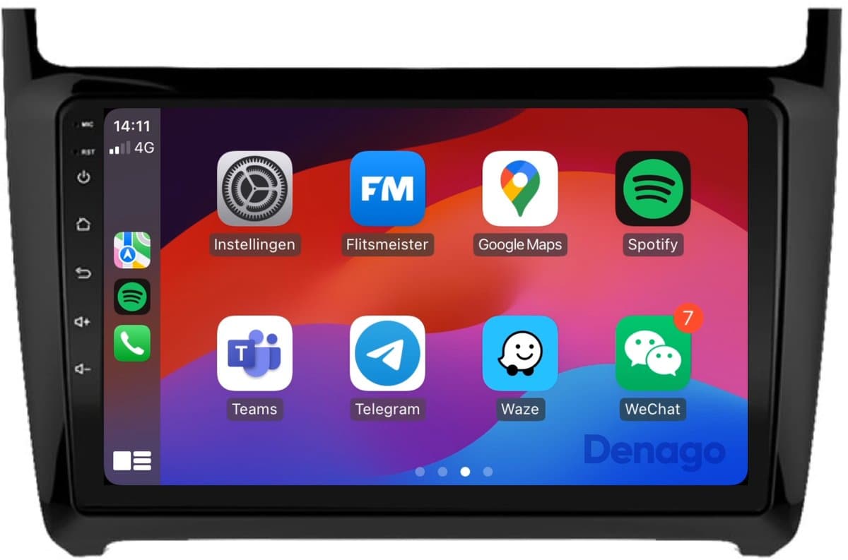 CarPlay autoradio geschikt voor Volkswagen Polo (2009 t/m 2017) | 9 inch | Android 13 | Draadloos Apple CarPlay & Android Auto | 2GB + 32GB | QuadCore processor | Denago DNG-A116 | 2025 model | 2009 2010 2011 2012 2013 2014 2015 2016 2017 | Bluetooth — afbeelding 1