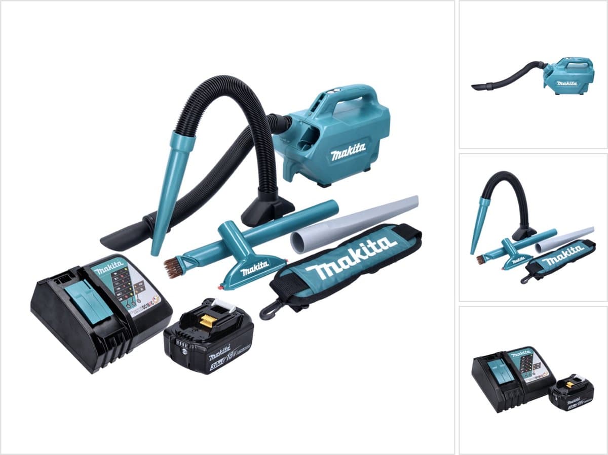 Makita DCL 184 RF1 snoerloze stofzuiger 18 V 54 mbar 0,5 l + 1x oplaadbare accu 3,0 Ah + lader — afbeelding 1