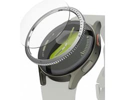 Ringke Bezel Styling + Tempered Glass Geschikt voor Samsung Galaxy Watch 7 44MM - RVS Watch Cover + Screen Protector - Zilver 44-03