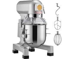 Commerciële Keukenmixer, 10L Staande Mixer met 3 Instelbare Snelheden, 550W Deegmixer met Roestvrijstalen Kom en 3 Mixaccessoires, Geschikt voor Restaurants, Bakkerijen, Patisserieën en Cafés