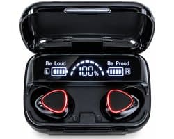 Draadloze Oordopjes Bluetooth 5.1 Hoofdtelefoon - M10 Touch Control Oordopjes Met Microfoon - Mini Powerbank 2000 mAh - Gaming Headset Sport Oordopjes - Zwart