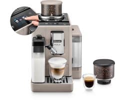 De'Longhi Rivelia - volautomatische espressomachine met LatteCrema Hot melkopschuimer en Bean Switch System - Beige - EXAM440.55.BG
