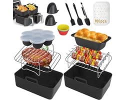 Airfryer-accessoireset - Siliconen liner, racks, handschoenen en meer voor heteluchtfriteuse