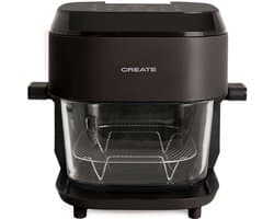 CREATE - Glazen heteluchtfriteuse van 6 L met vernevelingsfunctie - Zwart - AIR FRYER STUDIO CRYSTAL LARGE