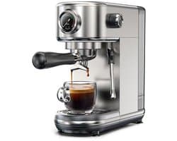 HiBREW H10B espressomachine, extractiedruk van 20 bar, halfautomatisch, instelbare temperatuur en kopvolume, handgreep van 51 mm aluminiumlegering, verwijderbare watertank van 1,3 liter