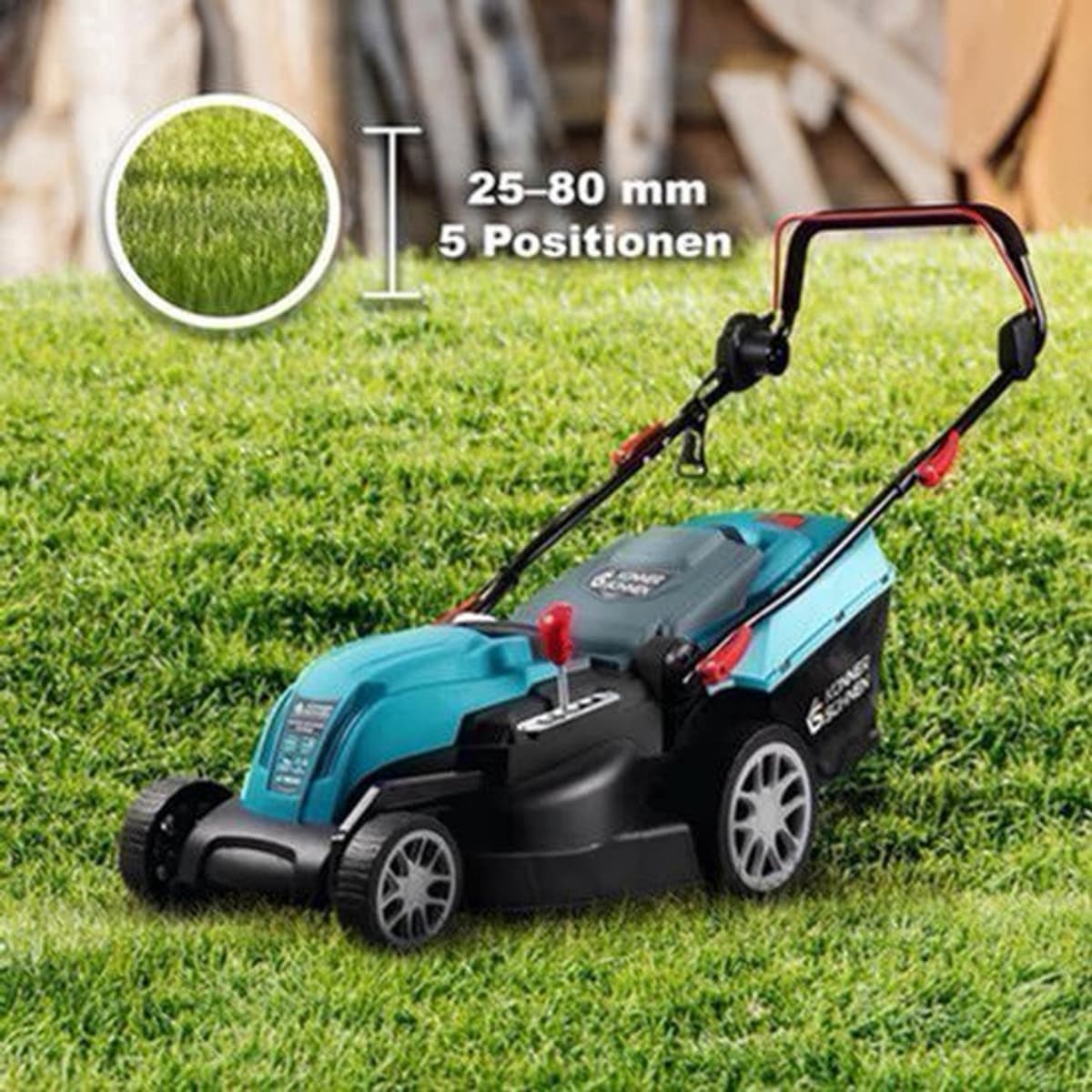 Elektrische Grasmaaier – Elektrische Maaier – Benzinevrije Grasmaaier – Tuinmaaier – Mulchmaaier – 1800 W Motor – 42 cm Maaibreedte — afbeelding 1