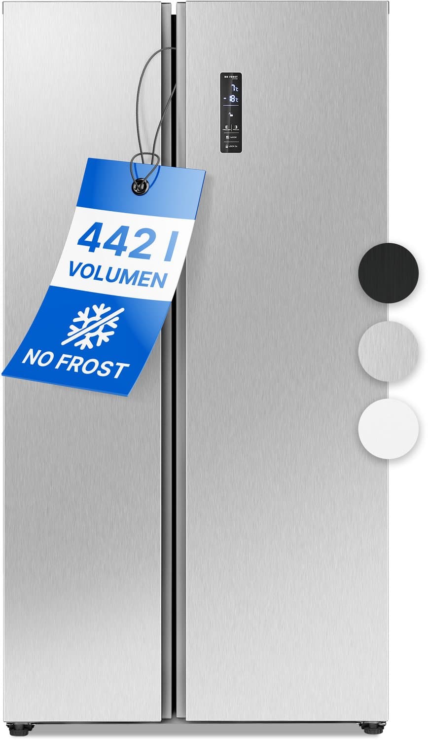 Bomann SBS 7344 - Amerikaanse Koelkast - Side-by-Side - 442 Liter - Total No Frost - Inox Look — afbeelding 1
