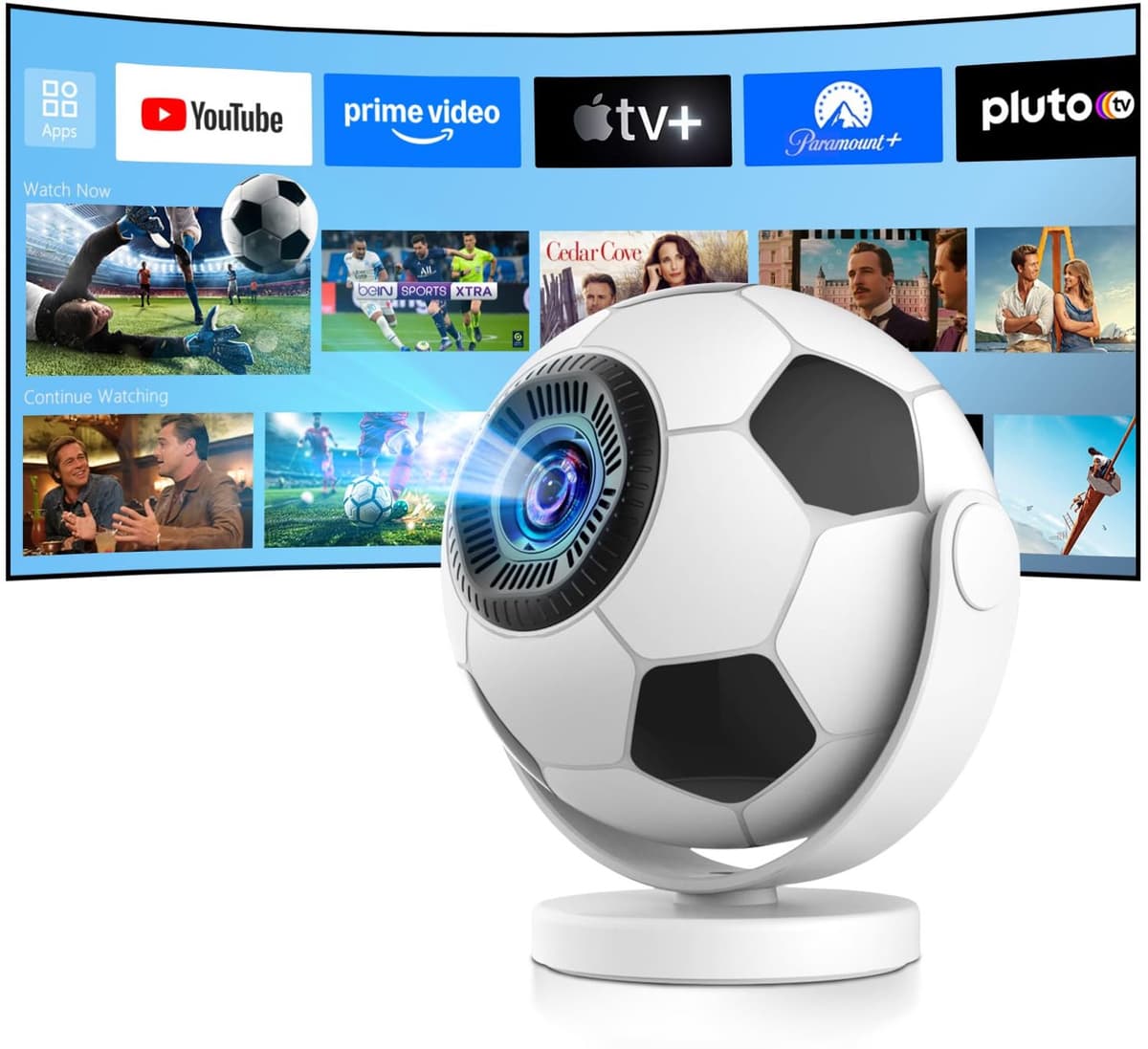 Mini Beamer Android 14.0 - 1280 x 720 Resolutie - 4K Ondersteuning - Wifi 6 Bluetooth 5.4 - Draagbaar Mobiele Projector — afbeelding 1