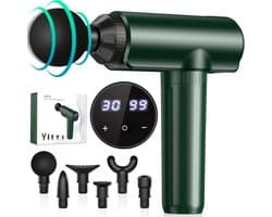 SnelShoppen - Lefity Massagepistool 2600 mAh met 30 Snelheden en 6 Massagekoppen, Handmassageapparaat met USB C Laadaansluiting voor Nek, Schouder en