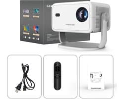 SnelShoppen - Magcubic Mini Projector - Draagbare Projector met 400 ANSI, Native 1080P, 4K Ondersteuning, Wifi 6, BT 5.2, Auto-Trapeziumcorrectie - Pe