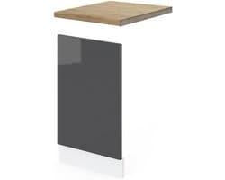 Vaatwasser Frontpaneel - Keukenpaneel - Keuken Opknappen - Hoogglans Afwerking - 45 cm Breed - Antraciet Wit