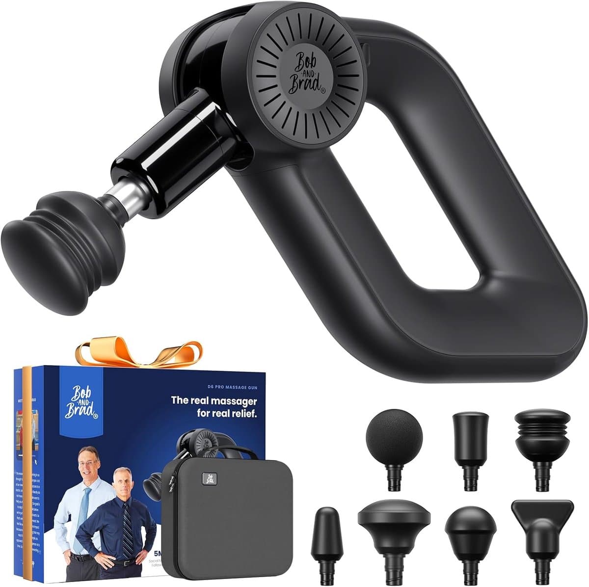 SnelShoppen - Professioneel Massagepistool D6 Pro met 16mm Amplitude, 7 Vervangbare Massagekoppen en OLED Scherm voor Diepe Weefsel Spiermassage en Sp — afbeelding 1
