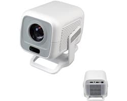 KZQ Mini beamer met WiFi en Bluetooth Full HD 1080P native 4K ondersteuning auto focus en keystone 180° rotatie ingebouwde streaming apps voor thuisbioscoop en outdoor