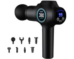 Massage Gun – 99 Snelheden – 9 Massagekoppen – LCD Touchscreen – USB-C – Tot 8 Uur Gebruiksduur
