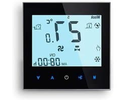 Slimme Thermostaat - Verwarming Regelaar - Energie Besparen - App Bediening - 8.8 cm - Zwart