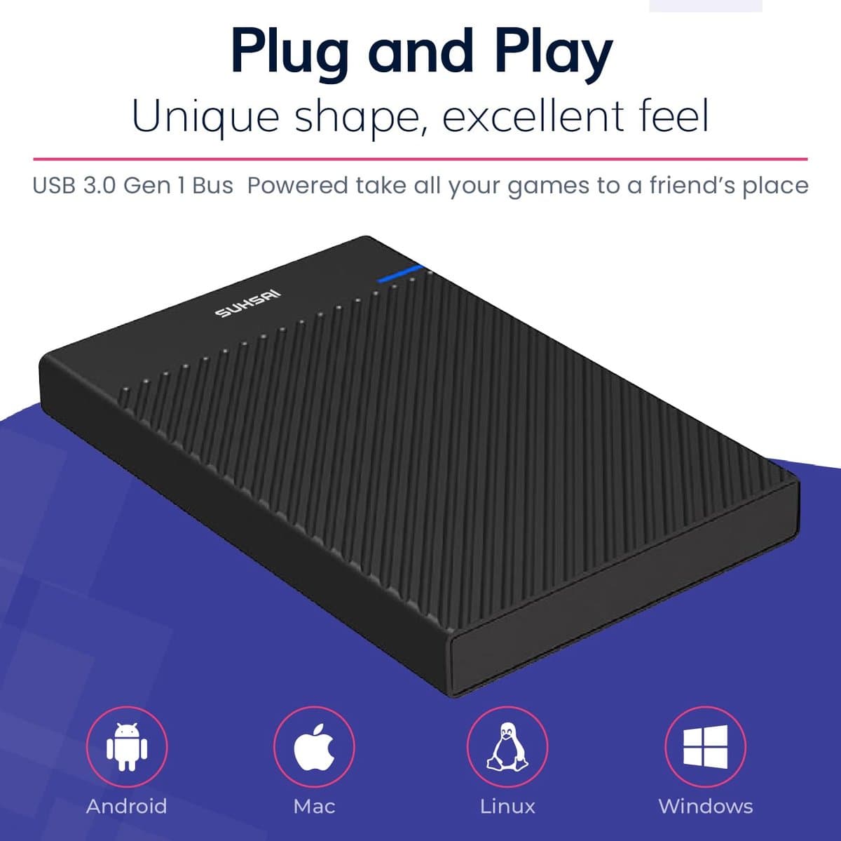 Externe harde schijf 1TB - USB 3.0 - voor gaming - snelle opslag en uitbreiding - ShopVlot — afbeelding 1
