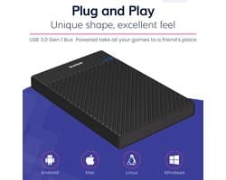 Externe harde schijf 1TB - USB 3.0 - voor gaming - snelle opslag en uitbreiding - ShopVlot