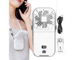 Draagbare Handventilator - Kleine Ventilator - Koelte Onderweg - Opvouwbaar Ontwerp - 3000mAh Batterij - Wit