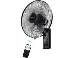 Wandventilator - Oscillerende ventilator - Ventilatie Binnen - Met Afstandsbediening - 18 inch - Wit