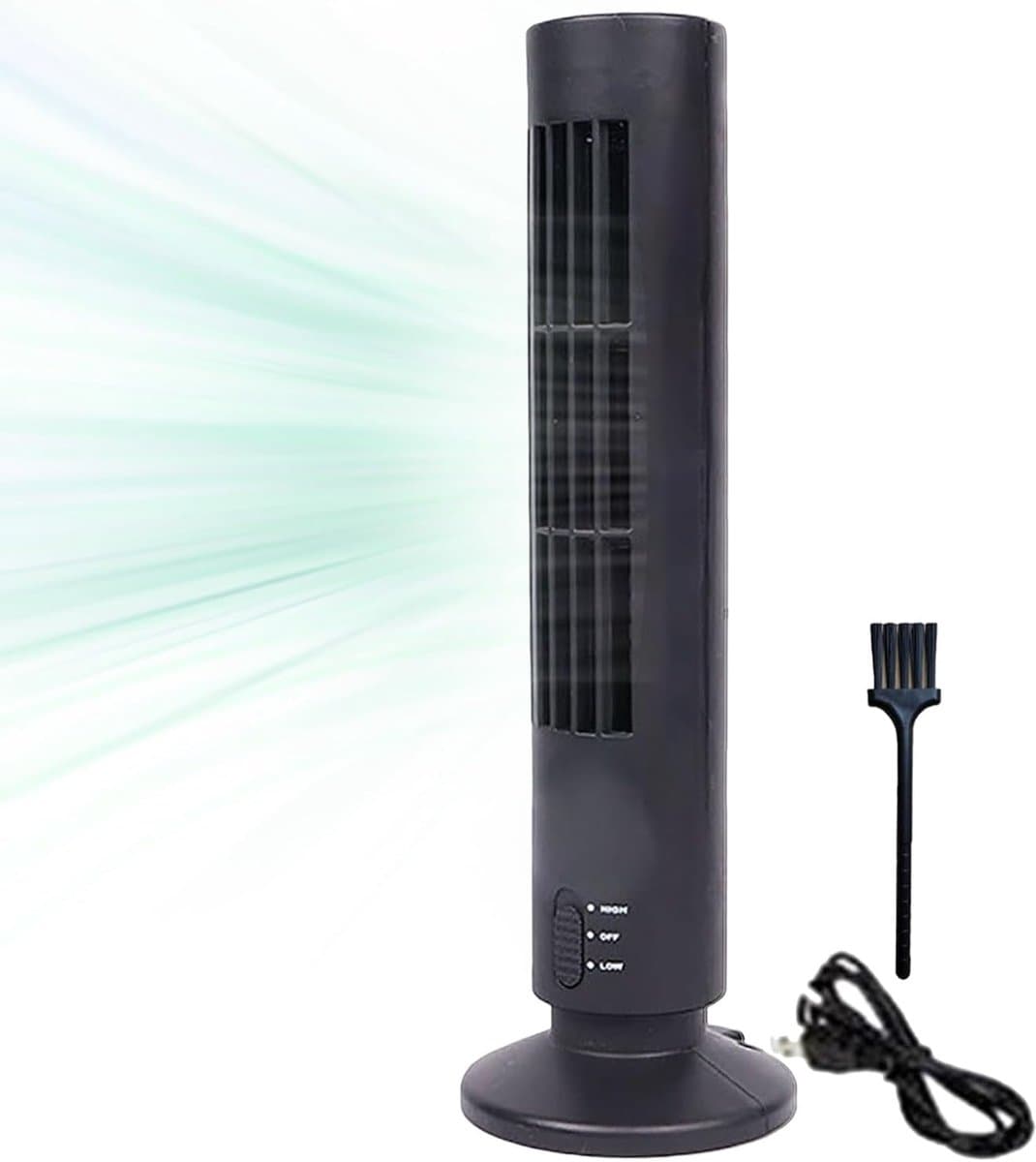 Ventilator Toren - Staande Ventilator - Zomerse Koelte - Stil Werking - 90cm Hoog - Zwart — afbeelding 1