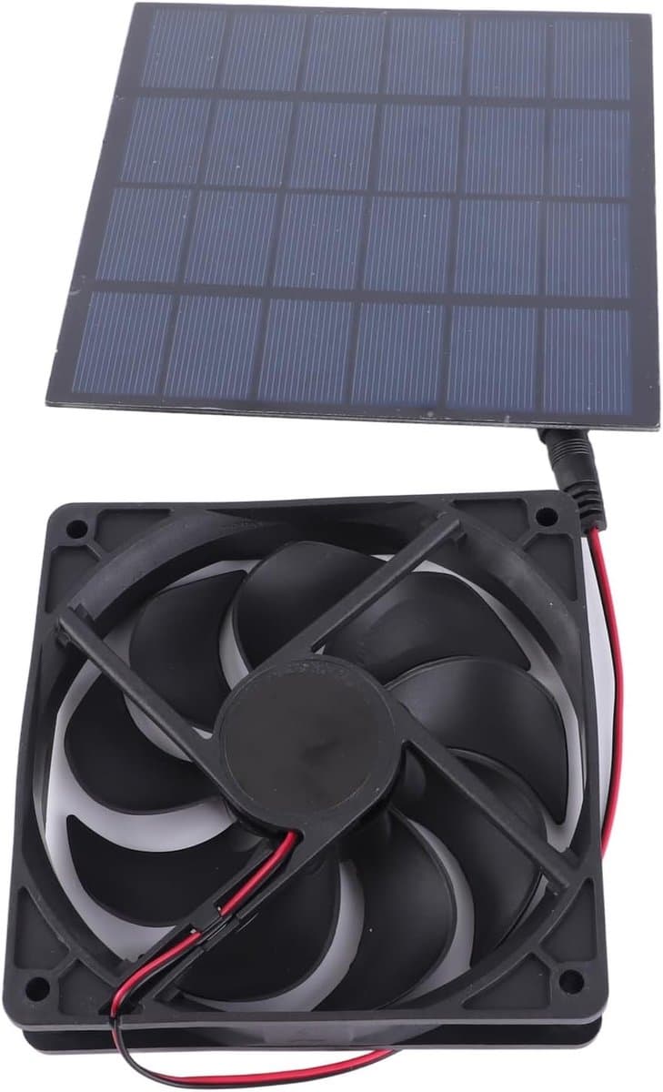 Zonnepaneel Ventilator - Draagbare Ventilator Solar - Buiten Ventileren - Laag Geluidsniveau - 5W - Zwart — afbeelding 1