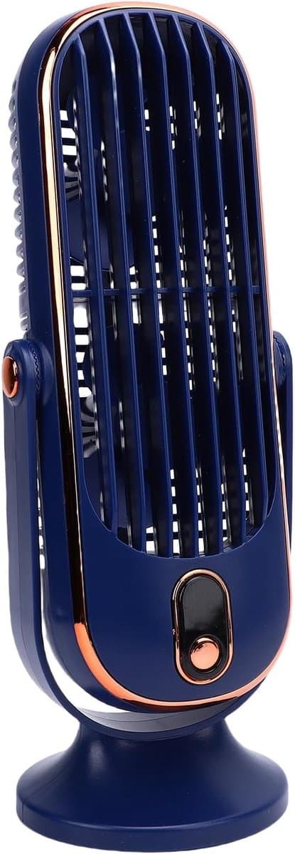 Torenventilator voor de slaapkamer, 5 windsnelheden, 25 cm draagbare tafelventilator, borstelloze motor, oplaadbare USB-batterij (blauw). — afbeelding 1