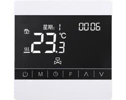 Slimme Thermostaat - Temperatuurregelaar - Vloerverwarming Regelen - Anti-interferentie Chip - 8.6 x 8.6 cm - Wit